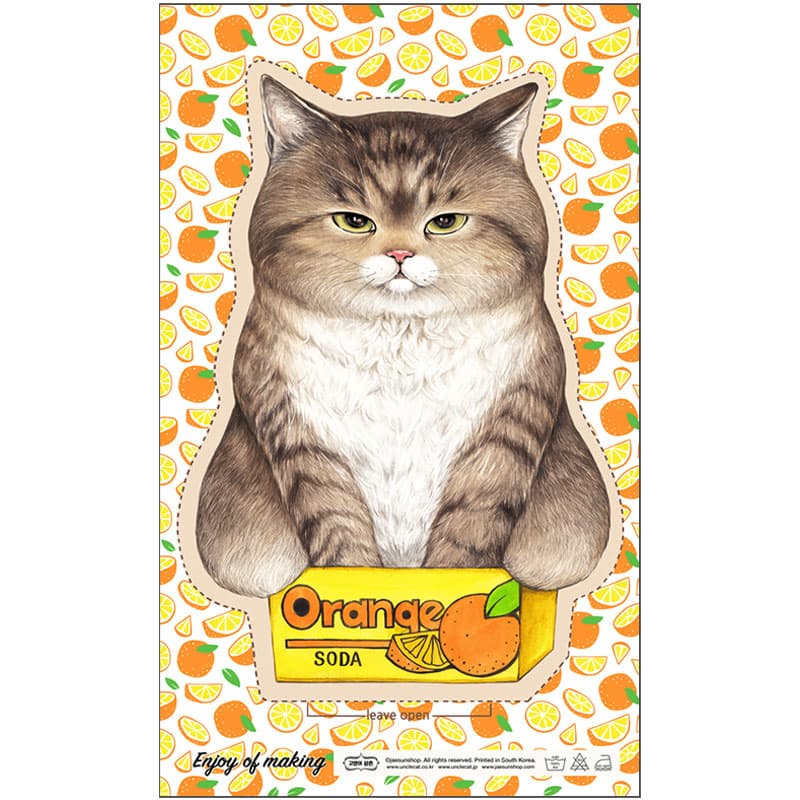DIY Fabric _  A cat in a orange box _Jumbo_