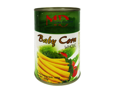 Canned young corn in brine