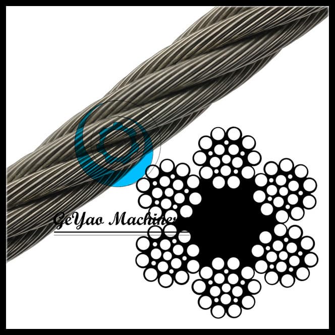 Bright Wire Rope Drill Line - Fiber Core 6x21(Linear Foot) | tradekorea