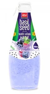 Glass Bottle Basil Seed Blueberry