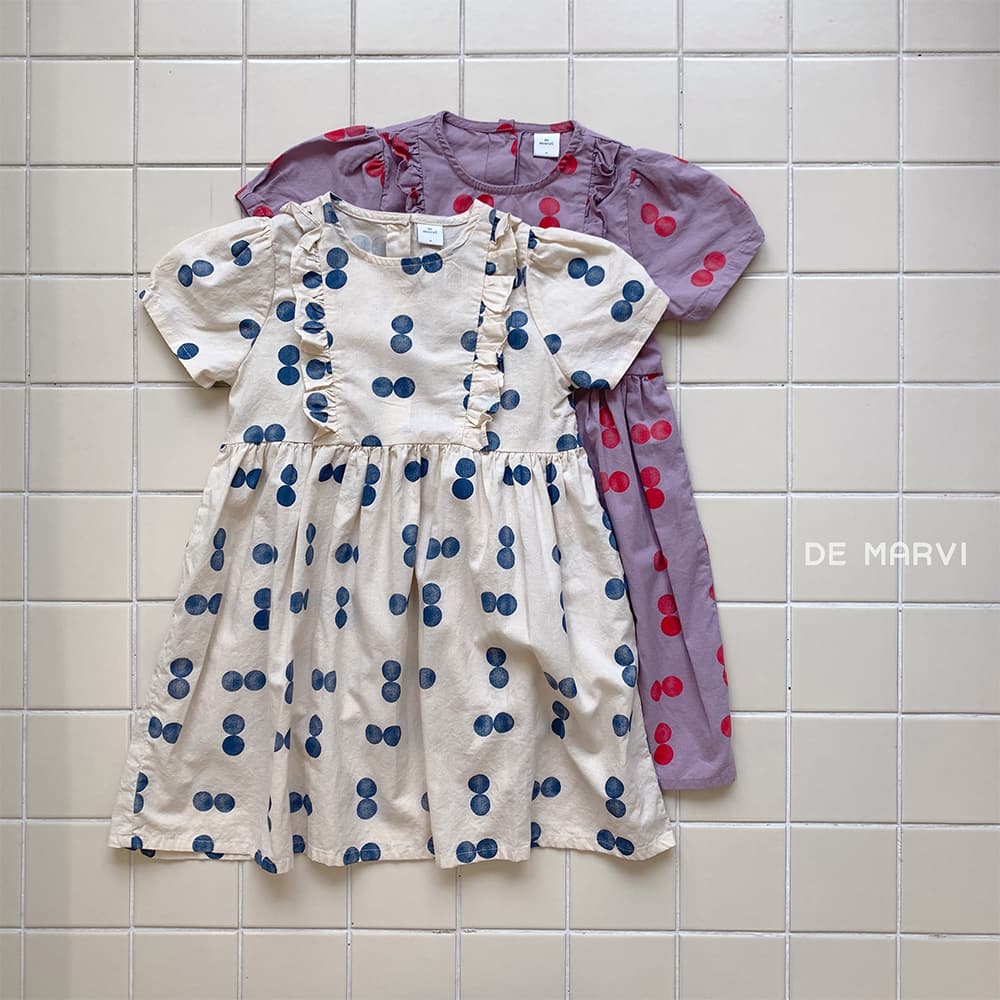 DE MARVI Kids Toddler Vintage Frill Short sleeve Casual Dresses Girls Summer clothes Wholesale Korea