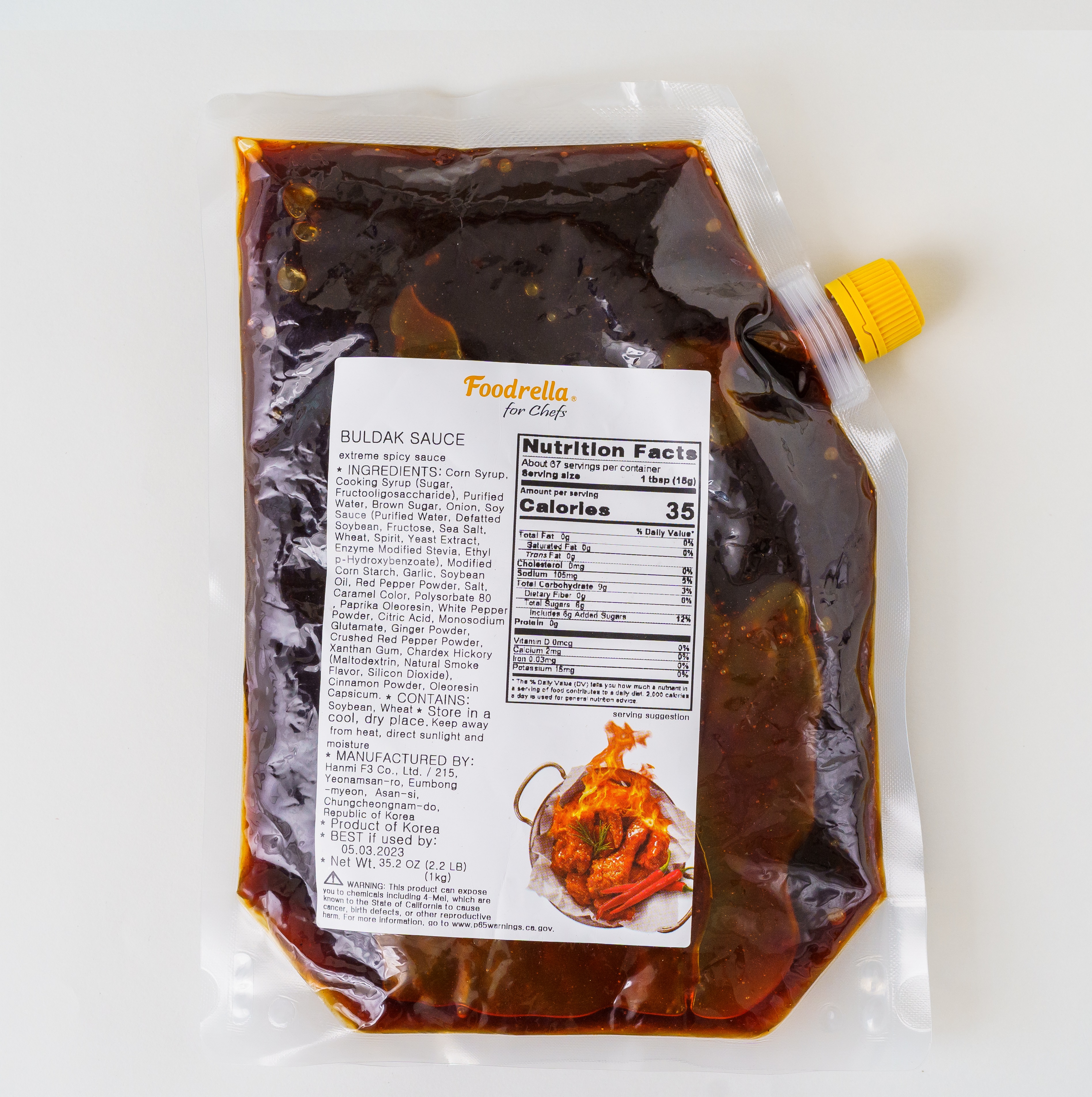 Foodrella Korean Fried Chicken Extremely Hot _ Spicy Buldak Sauce ___ 2_2 LB _1kg_