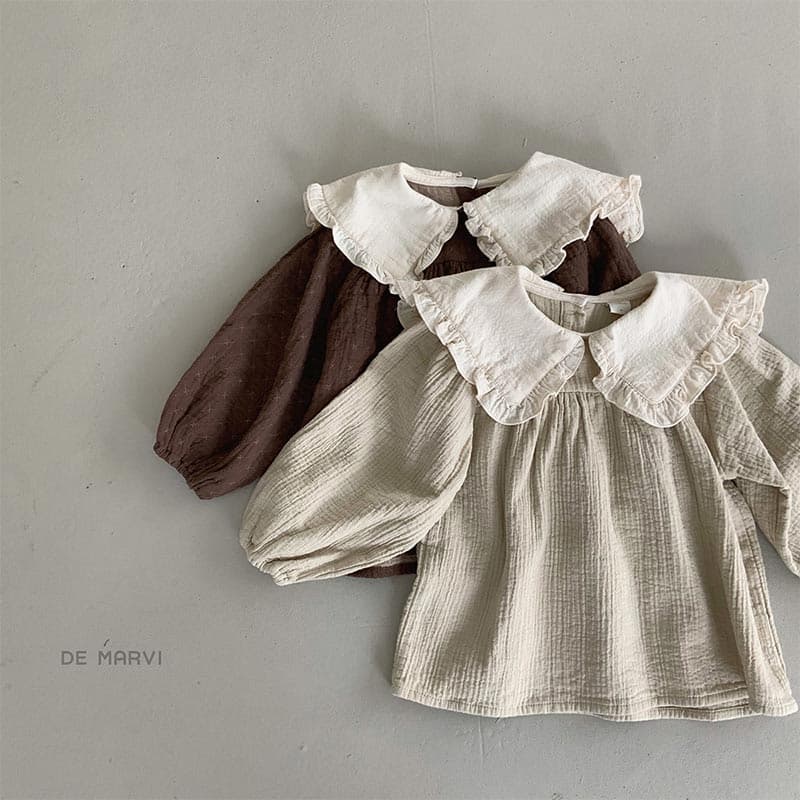 DE MARVI Kids Toddler Frill Collar Blouse Girls Autumn Winter Fashion Korean Manufacturer