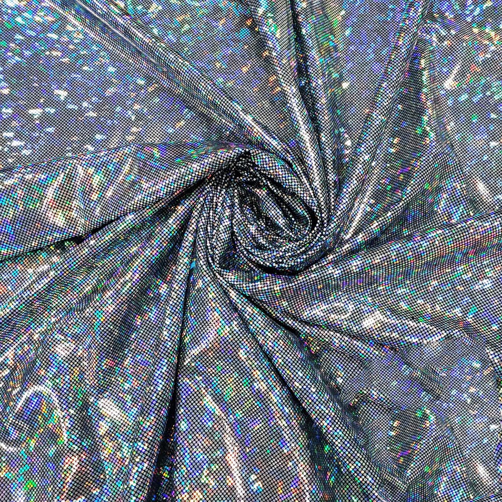 Nylon Spandex Fabric for Swimwear_Sportswear_ Yogawear _ 4_Way Stretch_ finished with Hologram Foil
