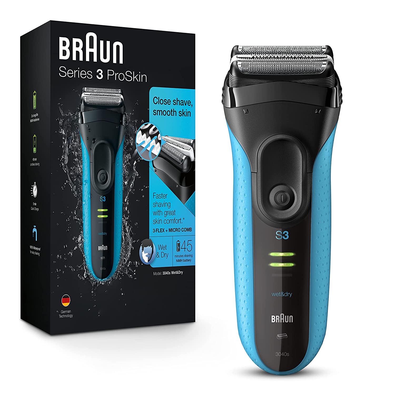 Braun Electric Series 3 Razor with Precision Trimmer_ Rechargeable_ Wet _ Dry Foil Shaver for Men