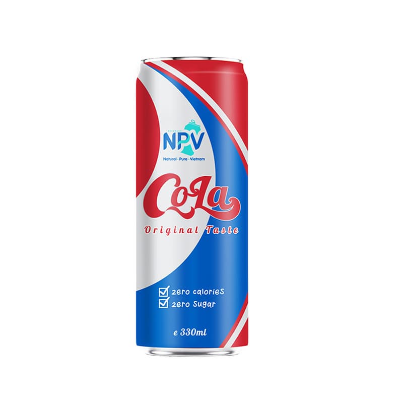 HOT TRENDING 2024 NPV BRAND CARBONATED ORIGINAL COLA DRINK 330ML CAN WITH COMPANY PRICE FROM VIETNAM
