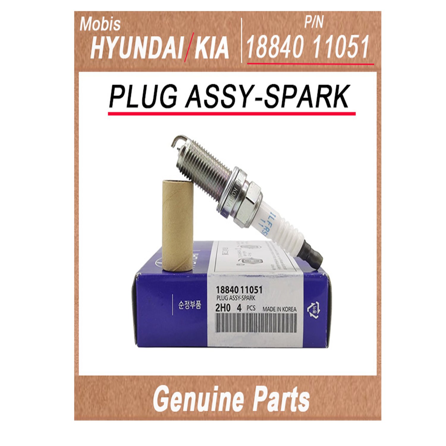 1884011051 _ PLUG ASSY_SPARK _ Genuine Korean Automotive Spare Parts _ Hyundai Kia _Mobis_