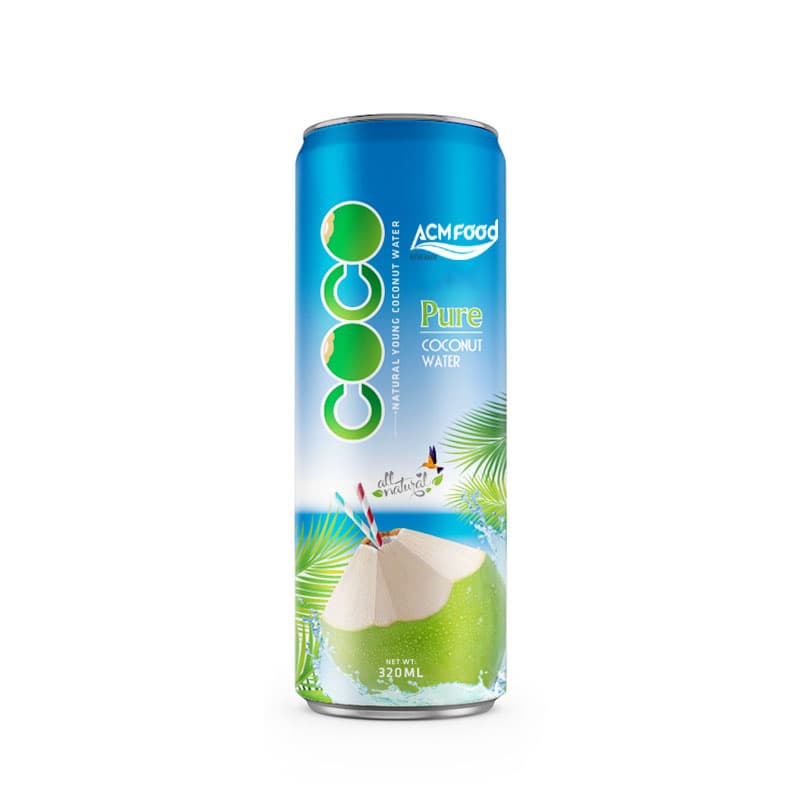 320ml Pure Natural Young ACM Coconut Water Sleek Can from ACM Food Beverage