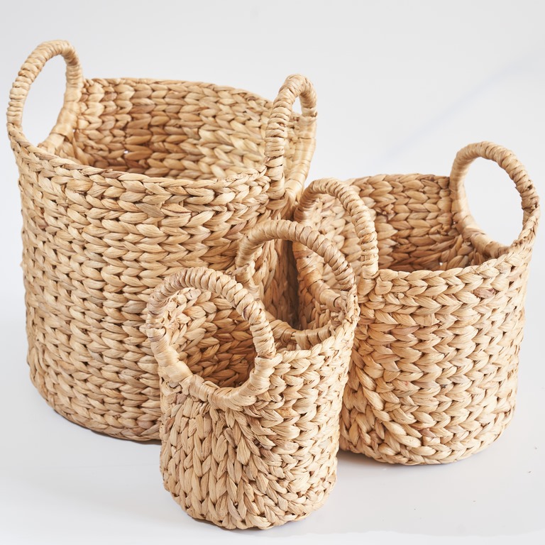 Water Hyacinth Woven Storage Basket Laundry Basket Made in Vietnam