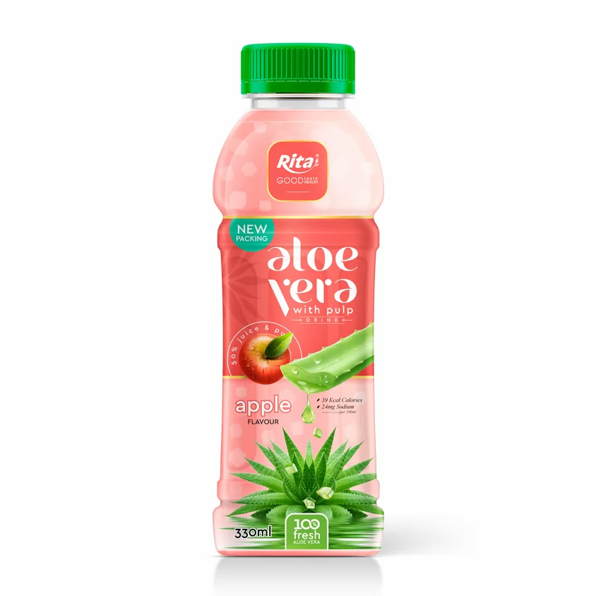 Aloe vera With Pulp drink Apple Flavor
