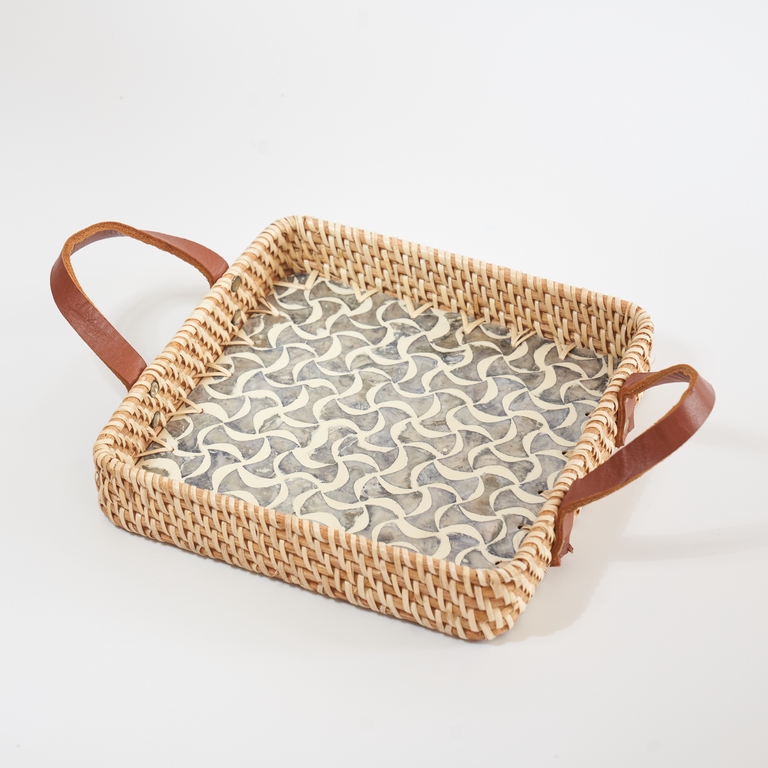 Rattan Woven Serving Tray for Fruit Food Storage Made in Vietnam