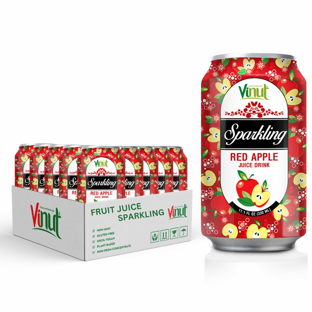 355ml Apple Fruit Juice Sparkling Water Canned_Bottle Drink _ Private Label_Wholesale Beverage