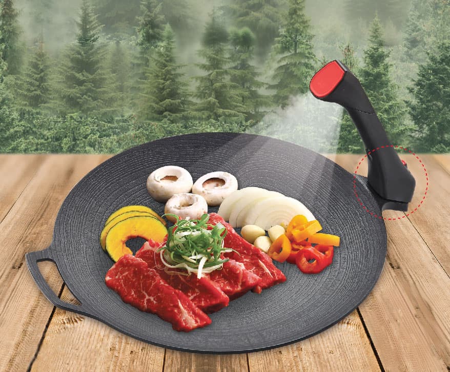 Camping Griddle 36cm Two Handles with LED Light