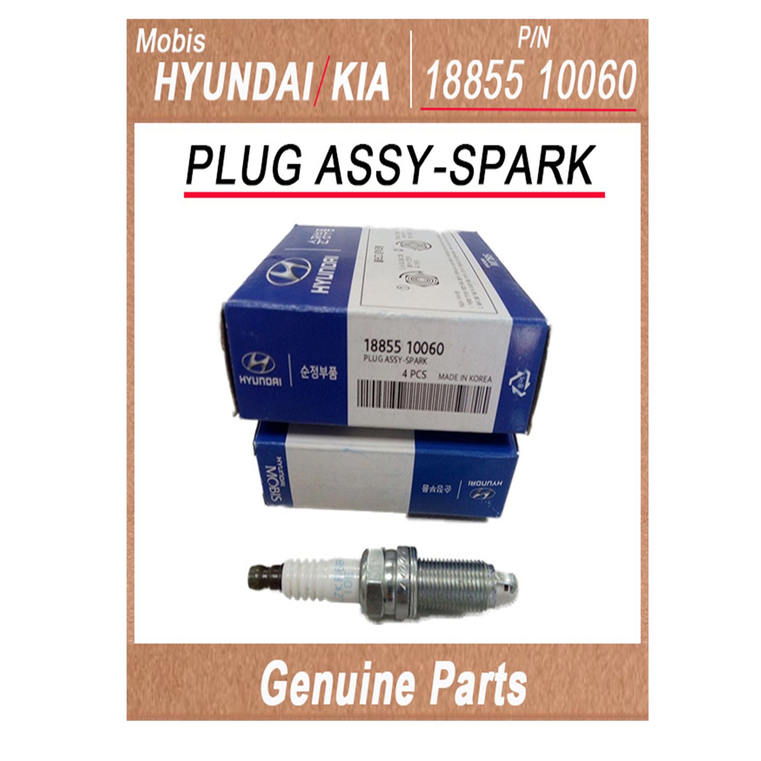 1885510060 _ PLUG ASSY_SPARK _ Genuine Korean Automotive Spare Parts _ Hyundai Kia _Mobis_