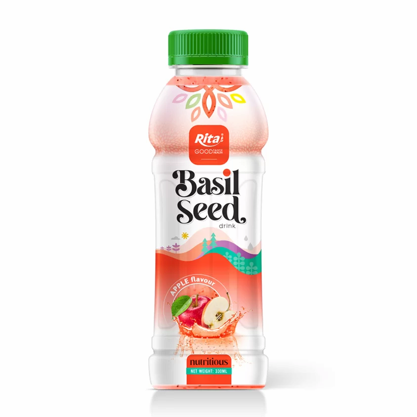 Healthy Nutritious Basil Seed Drink Apple