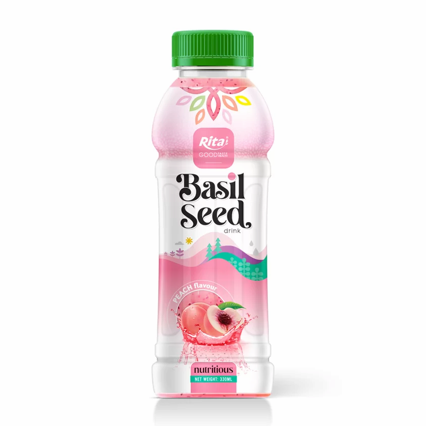 Nutritious Food Basil Seed Drink Peach
