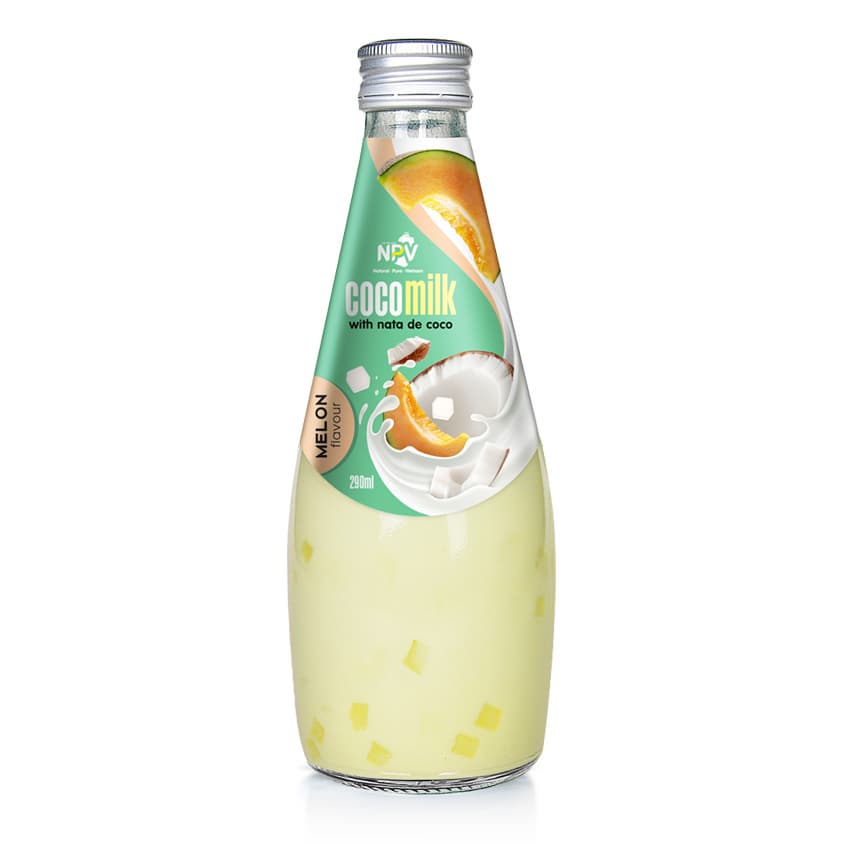 BEST QUALITY  SUPPLIER COCONUT MILK WITH MELON FLAVOR 290ML GLASS BOTTLE LOW MOQ AND  COMPANY PRICE