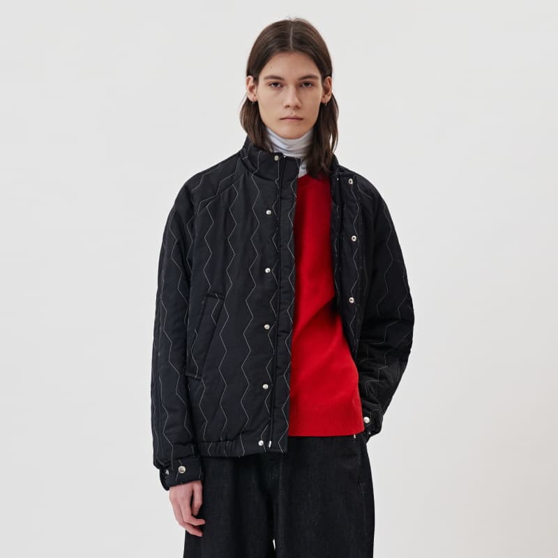 K_FASHION Stereo Quilted Jacket_ Black