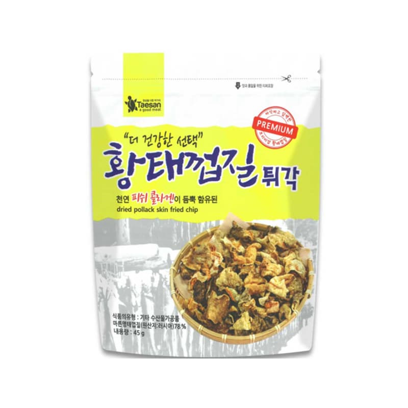 TAESAN Crispy Pollack Skin Snack Spicy Flavor Laver Seaweed Flakes