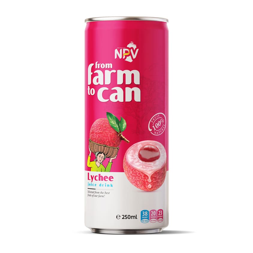 WHOLESALE BULK BUY LYCHEE JUICE DRINK 250ML SLEEK CAN WITH GOOD PRICE AND BEST QUALITY