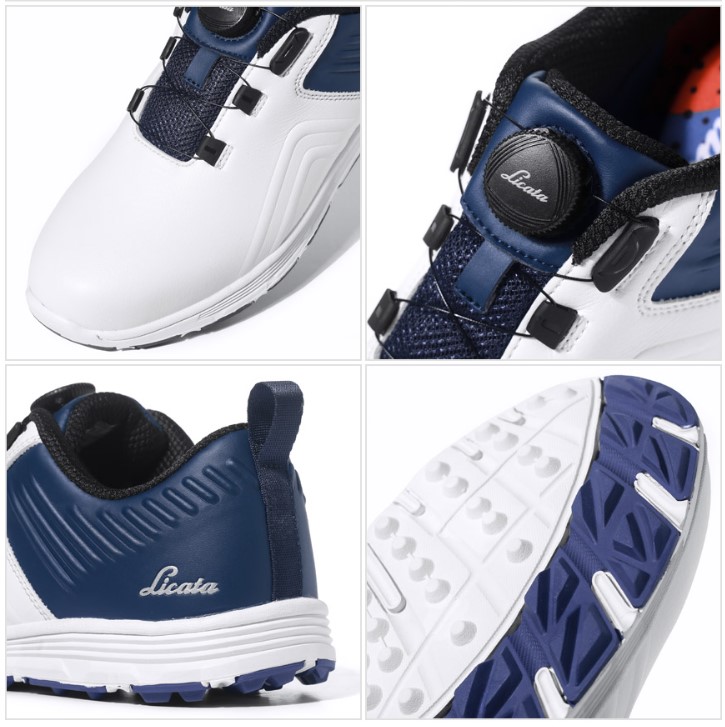 Licata_ Ondas Dial Men_s Spikeless Golf Shoes D37101 _Color_ Navy _ White_ Size_ 265_