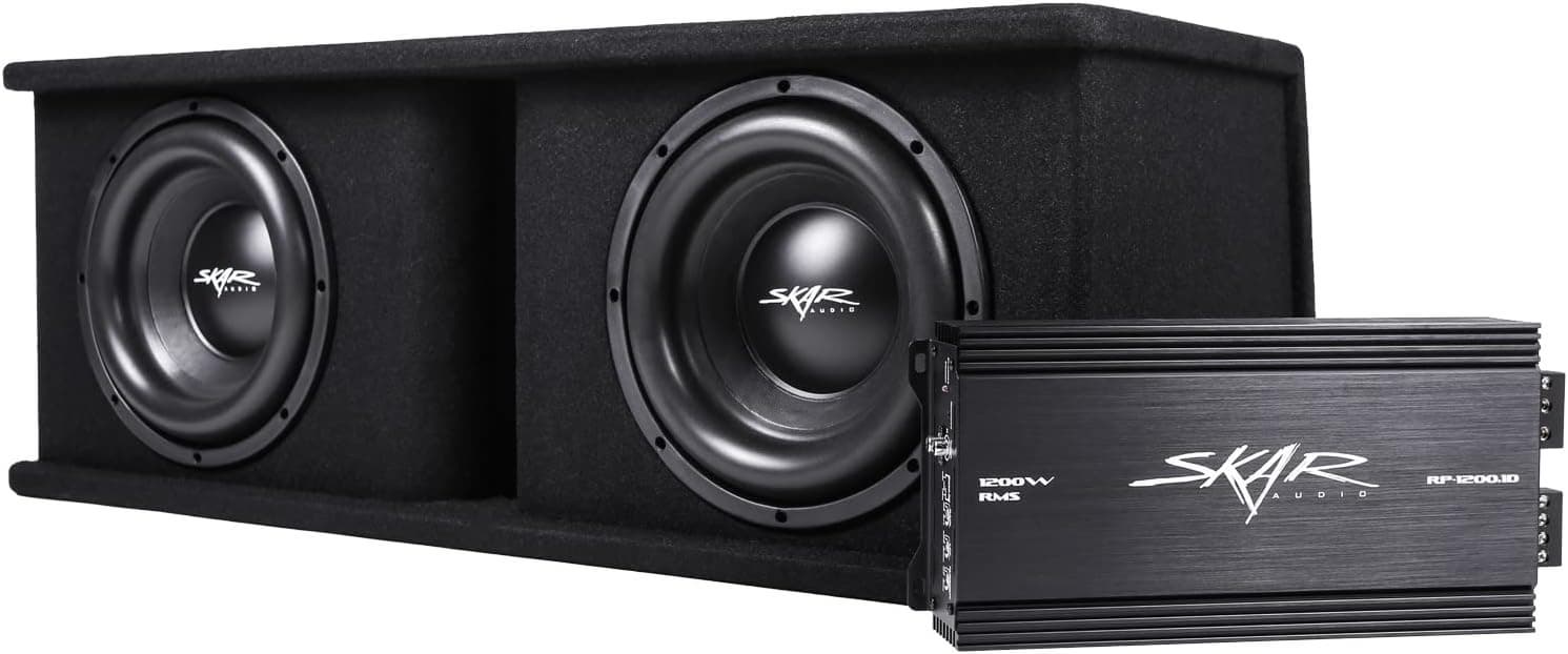 Skar Audio Dual 10 Complete 2_400 Watt SDR Series Subwoofer Bass Package Loaded Enclosure Amplifier