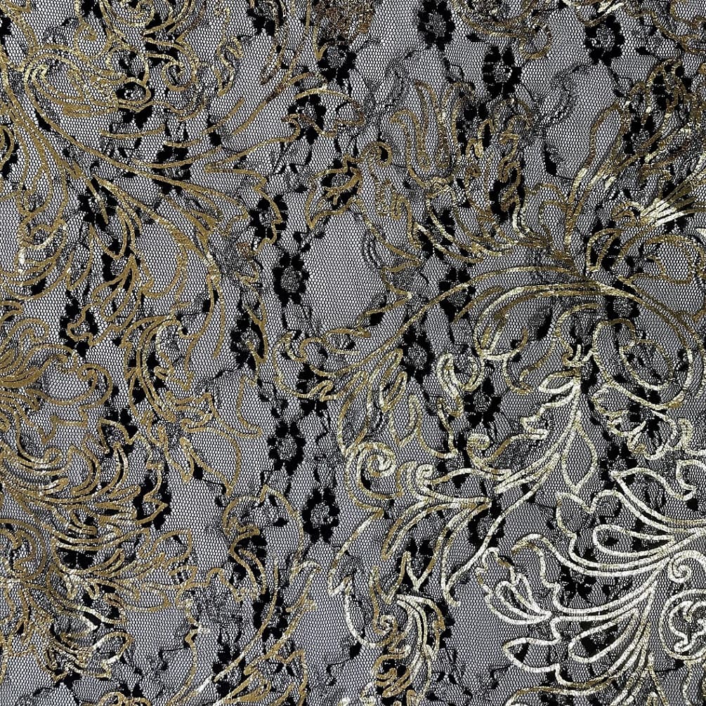 Nylon metallic raschel lace with foil finish _ SNF_2234 _