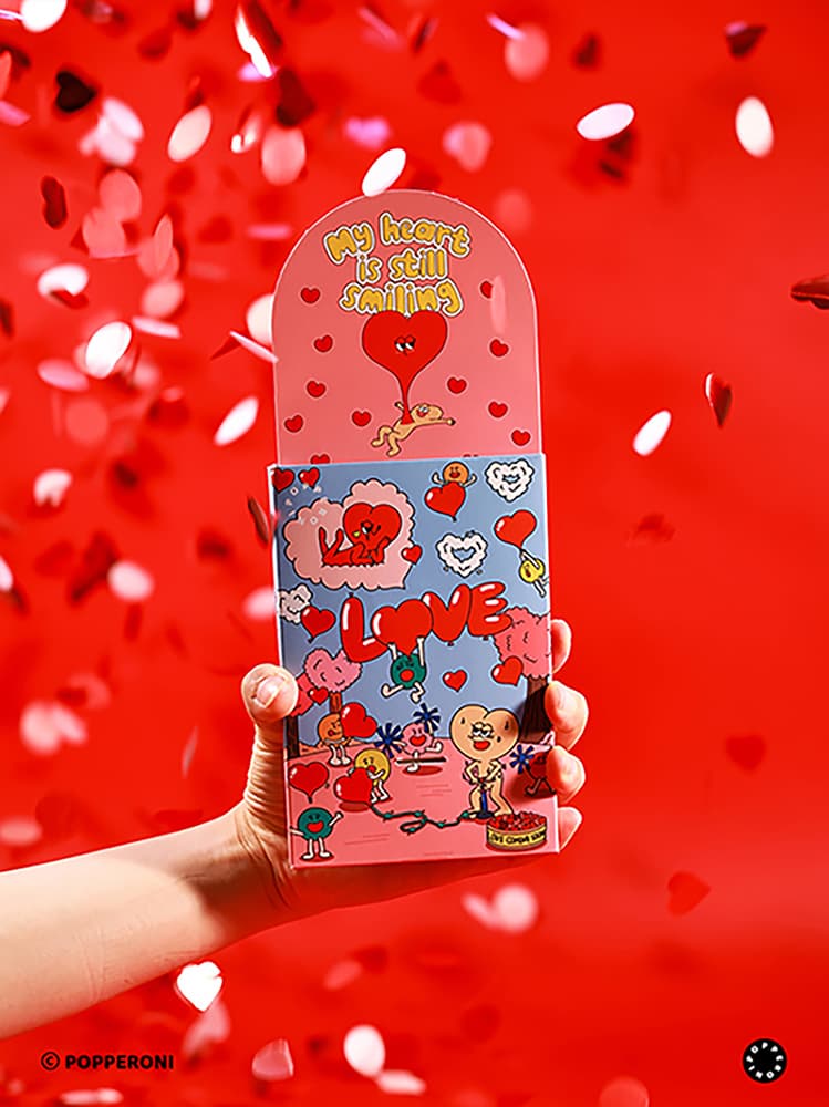Illustration Love Confetti Popper Card