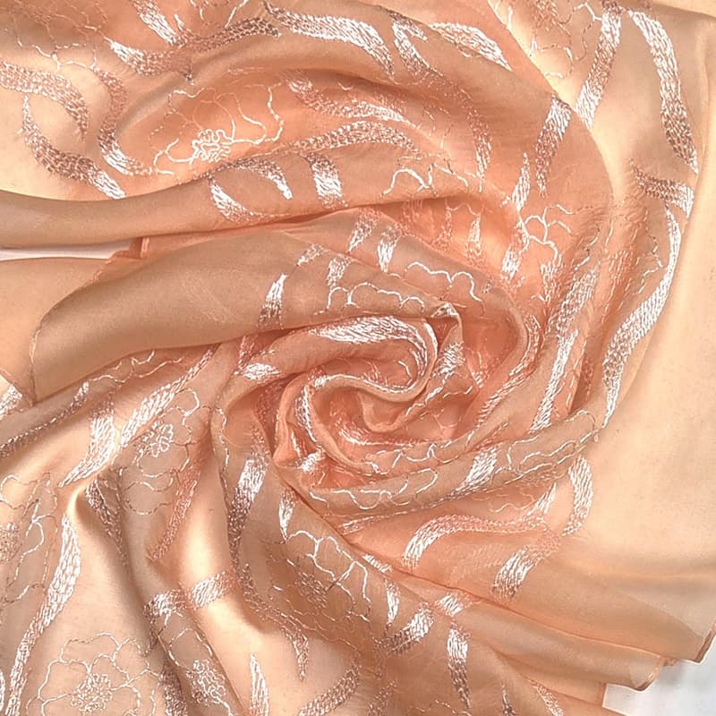 Natural  Madder   dyed   Embrodidered  scarf