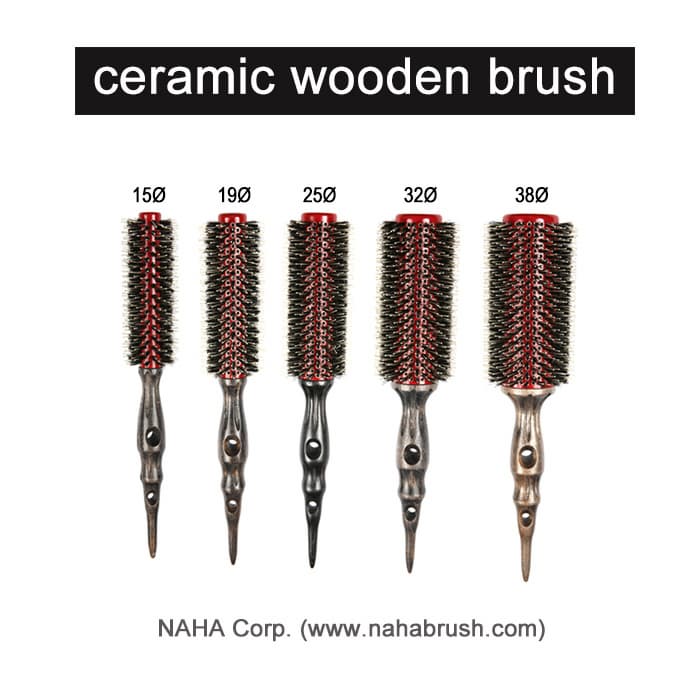 Ceramic Wooden Round Hair Brushes