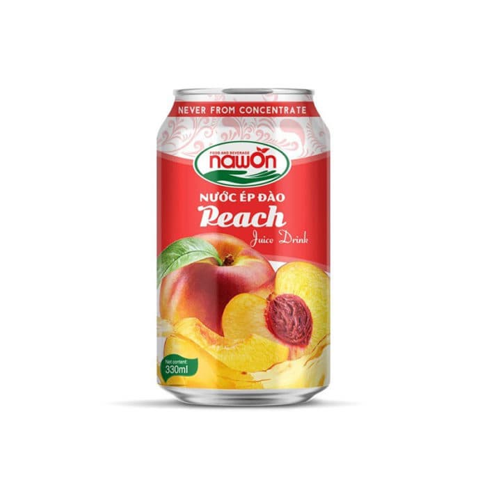 100_ Natural Peach Juice Drink  Can_ 330Ml