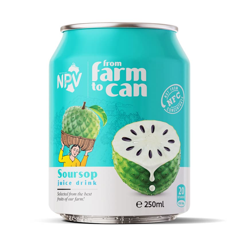 SUPPLIER WHOLESALE NPV BRAND NFC 250ML SHORT CAN SOURSOP JUICE DRINK