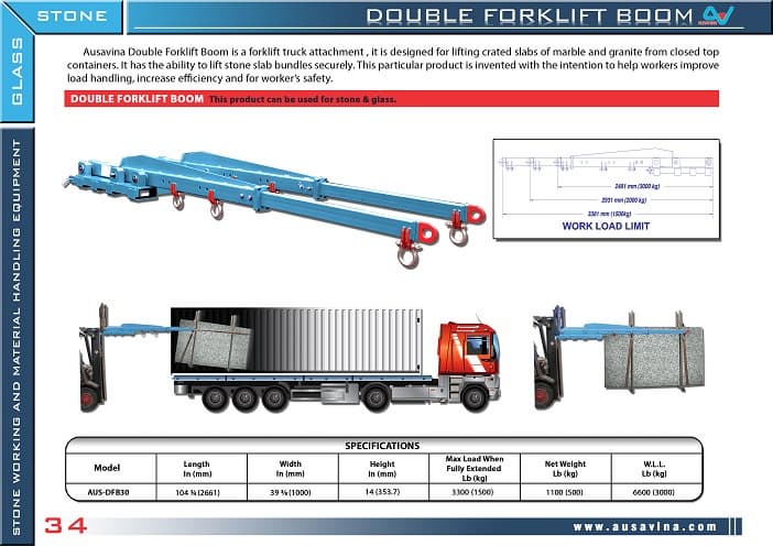 DOUBLE FORKLIFT BOOM