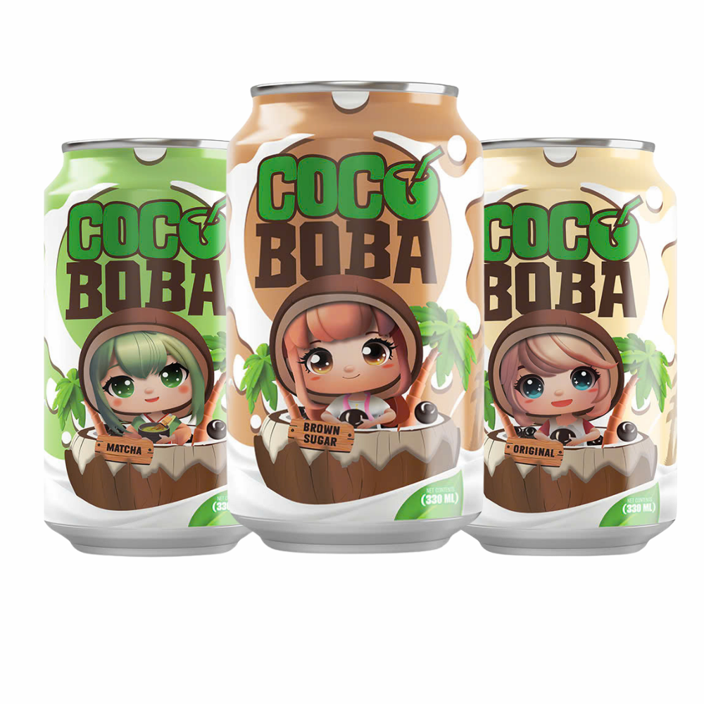 Manufacture Beverage Made In Vietnam _ 330ml Pure Coconut Milk CocoBoba Can Drink _ Free Sample