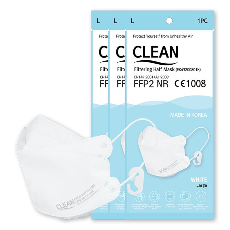 CLEAN Filtering Half Mask FFP2 NR _Large Size_ White_