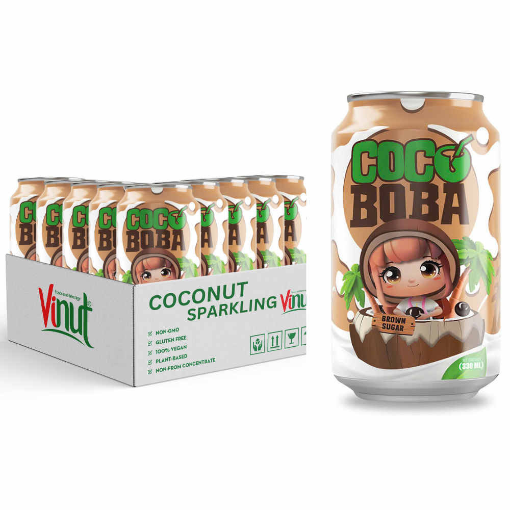 330ml Brown Sugar Coconut Milk CocoBoba Can Drink _ Private Label OEM _ Manufacture Beverage