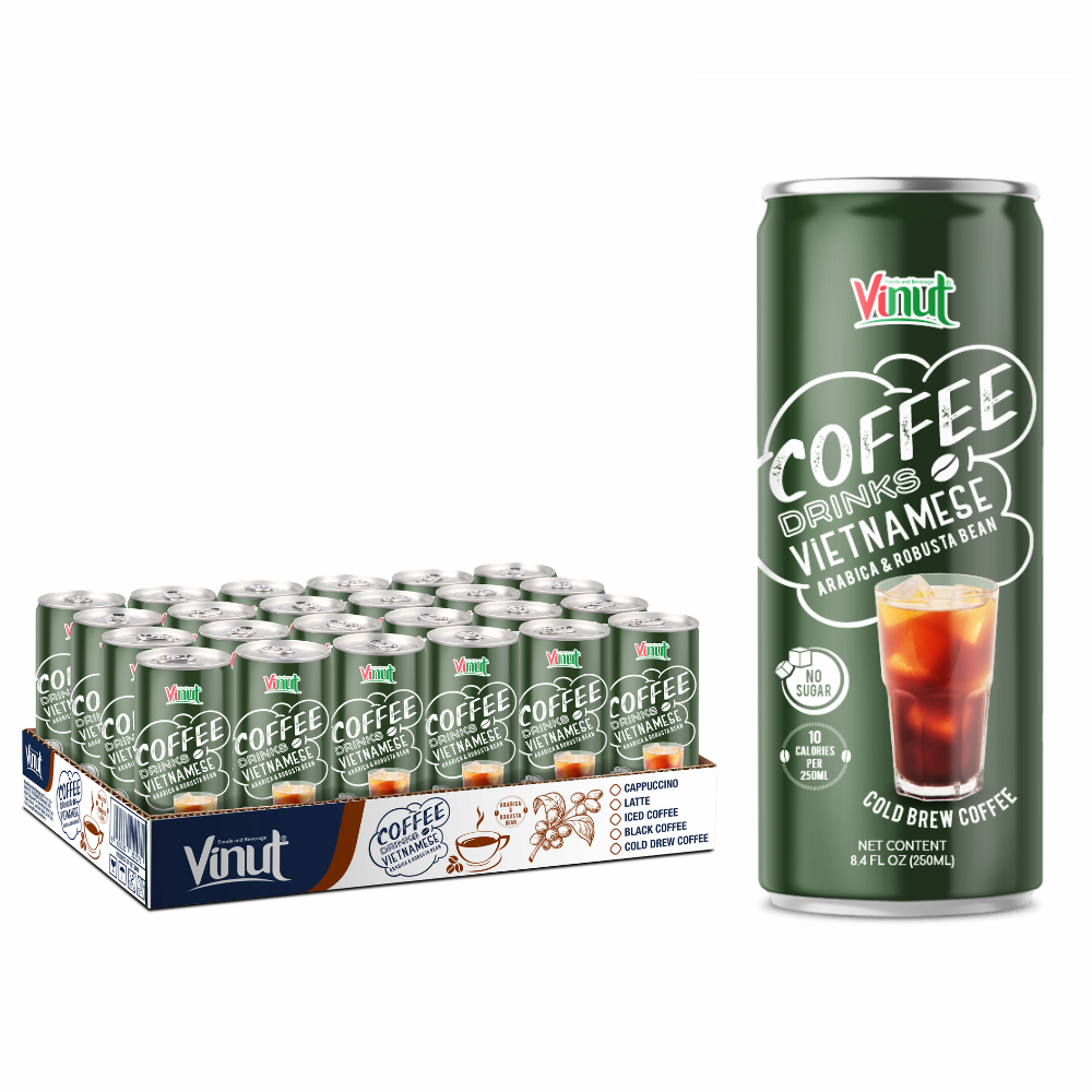 Free Sample _ 100_ Natural Arabica _ Robusta Coldbrew Coffee Can Drink 250ml _ Private Label OEM