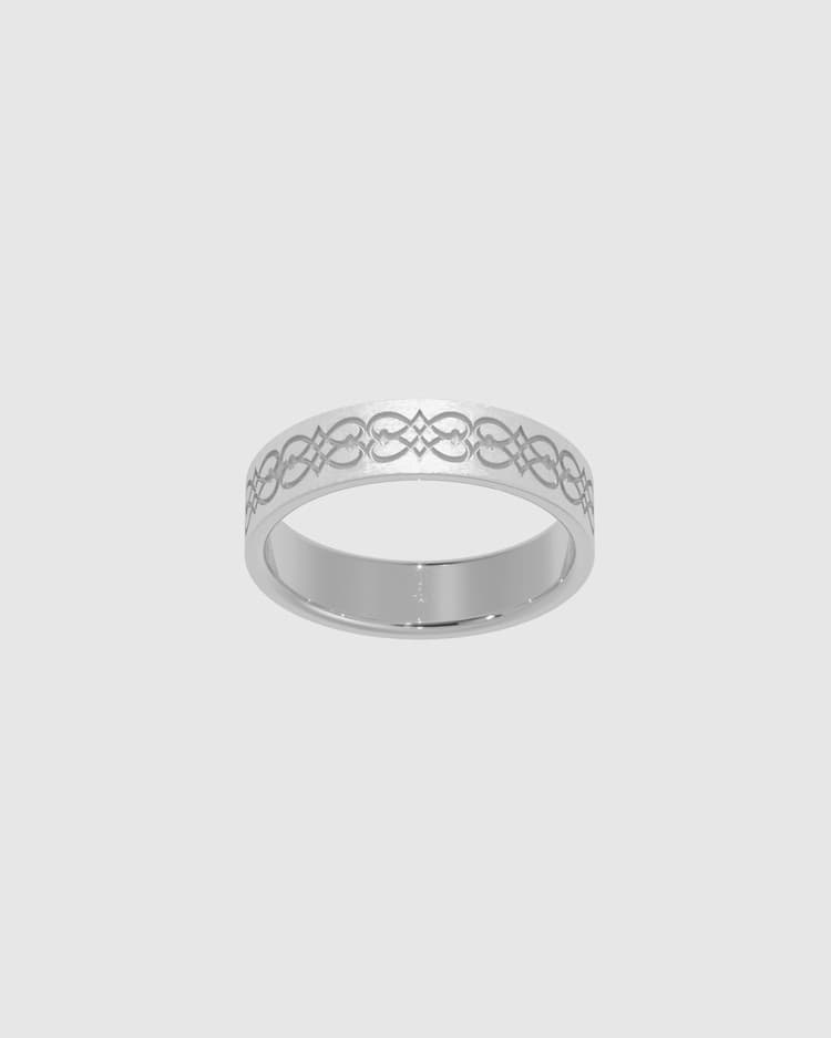 Heart Pattern Etching Couple Ring Men