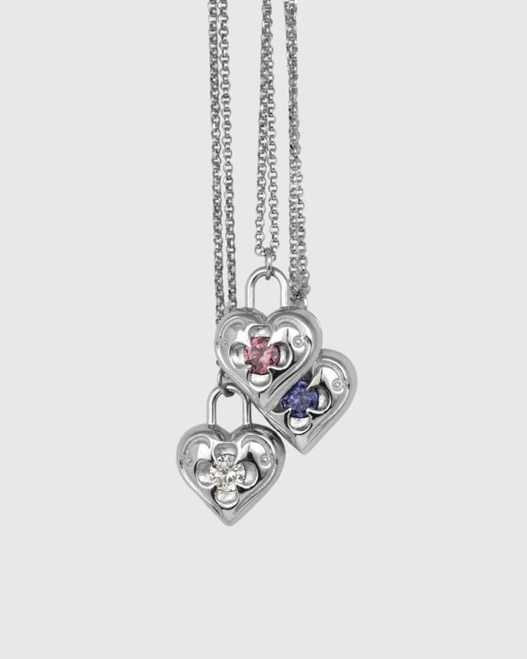 Victorian Heart Lock Necklace_Tourmaline