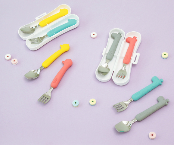 Edison Silicone Spoon_Fork Case Set For Baby