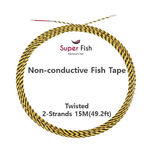 Twisted 2_strands fish tape 15M_49_2ft_ Yellow from Korea_