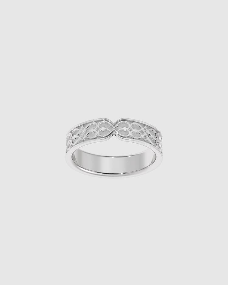 Heart Pattern Etching Couple Ring Women