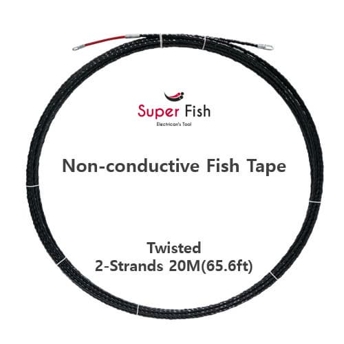 Twisted 2_strands fish tape 20M_65_6ft_ Yellow from Korea_