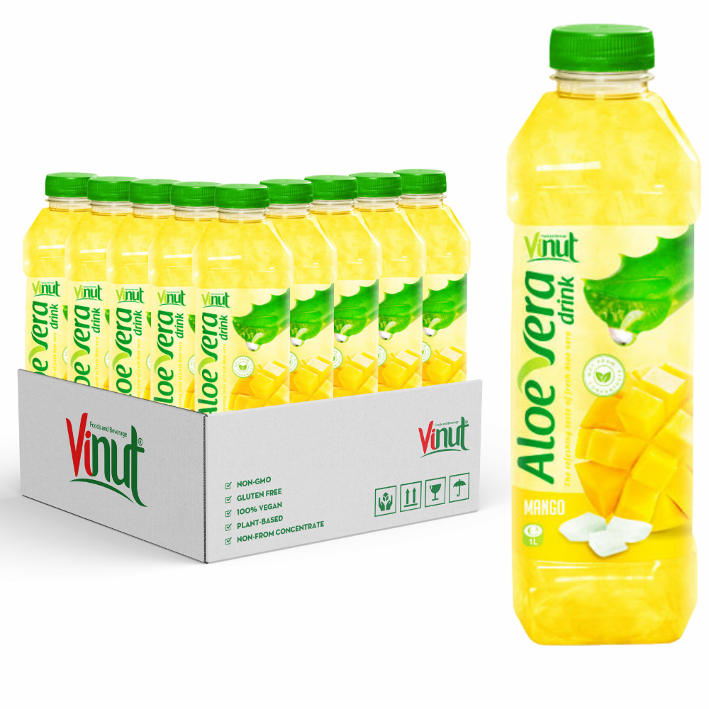 Wholesale Soft Drink _ Private Label OEM _ 100_ Pure Aloe Vera Water w Mango Juice Drink