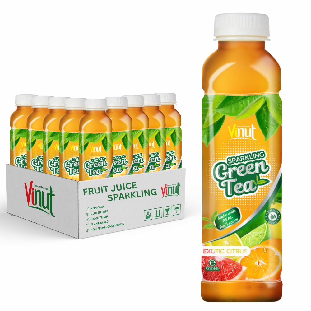 Wholesale Beverage Soft Drink _ 500ml Quality Green Tea Exotic Citrus Fruit Juice Sparkling