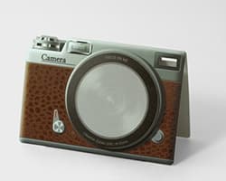 CAMERA brown [Sticky memo pad + Photo frame]