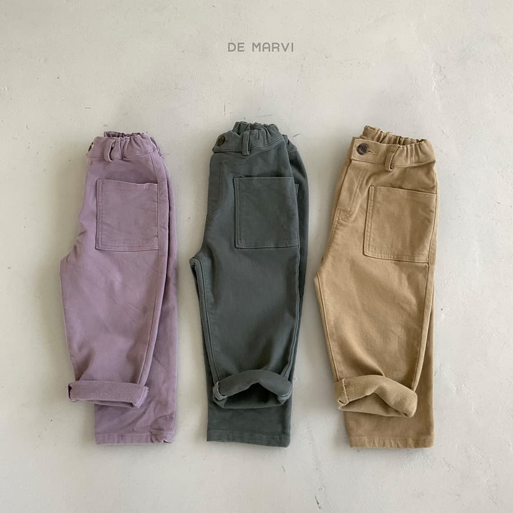 DE MARVI Kids Toddler Fleece Lining Soft Casual Pants Boys Girls Trousers Korean Manufacturer