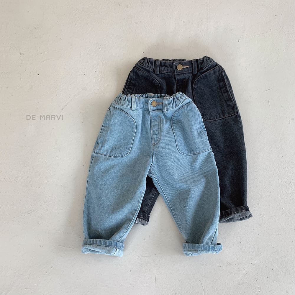 DE MARVI Kids Toddler Fleece Lining Baggy Denim Pants Boys Girls Jeans Trousers Korean Manufacturer