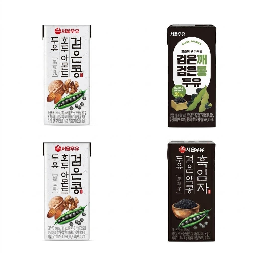 SEOUL MILK Black Sesame _ Black Bean Soy Milk