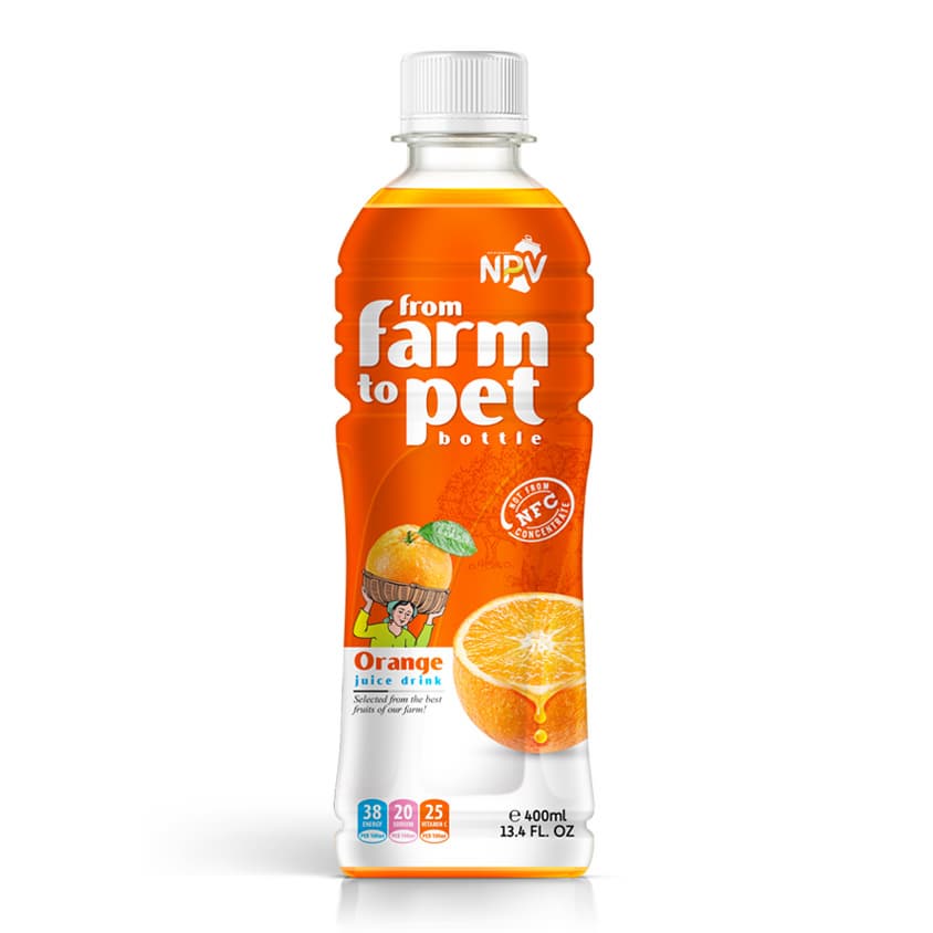 BEST SELLING WITH GOOD PRICE NEW PACKING 400ML PET BOTTLE ORANGE JUICE DRINK FROM VIETNAM